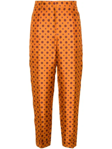 Pantaloni Alberto Biani cu imagine cu imprimeu geometric portocaliu