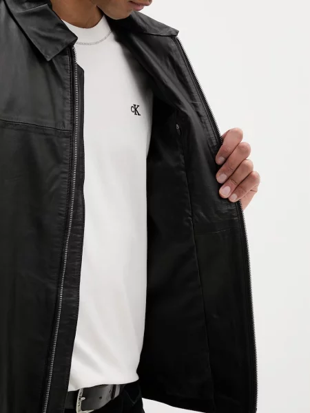 Calvin Klein férfi bőrkabát fekete