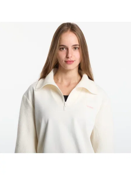 Φούτερ Guess Jeans Fabrizia Half-Zip Sweatshirt Cream M