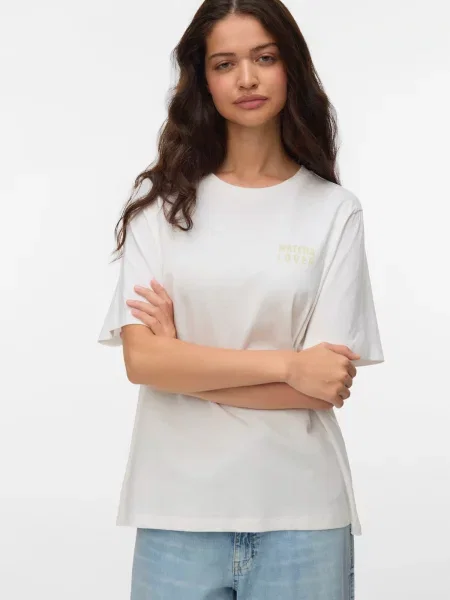 VERO MODA Tricou supradimensional VMZANDRA CATY verde stuf alb