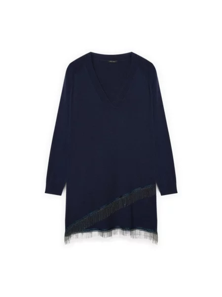 Długi sweter Fiorella Rubino niebieski