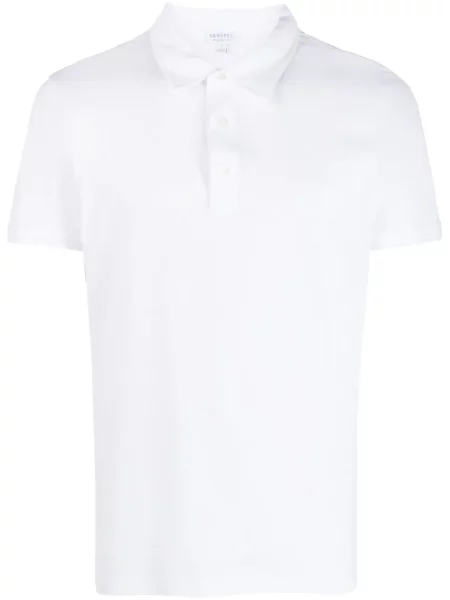 Scurt tricou polo Sunspel alb
