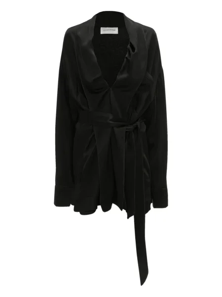 Mała sukienka mini Victoria Beckham kopertowa garniturowa czarna