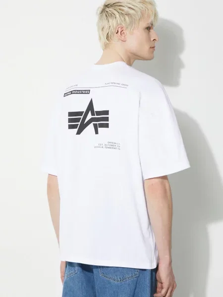Alpha Industries t-shirt Logo BP gładki biały