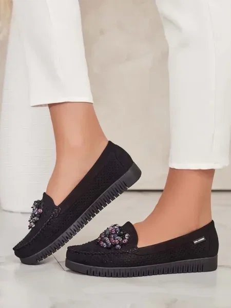 Prolamované mokasíny Resti černé