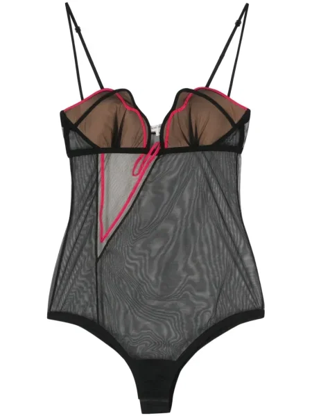 Body Nensi Dojaka z siateczką na ramiączkach czarny