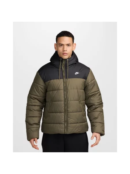 Kurtka z kapturem Nike Sportswear PrimaLoft Therma-FIT zielony oliwkowy XS czarny