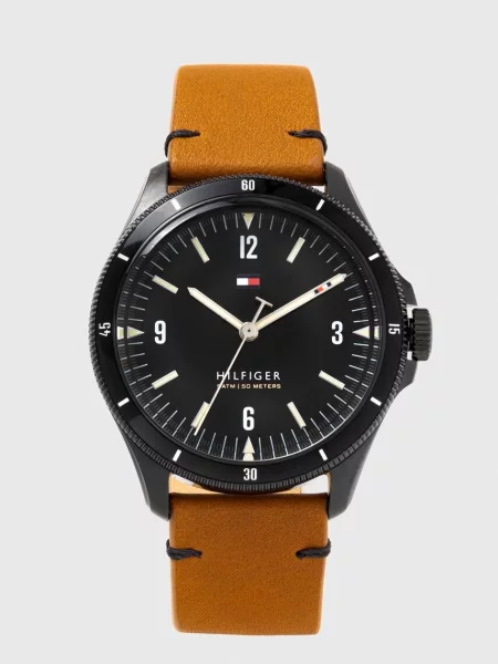 Zegarek Tommy Hilfiger skórzany czarny