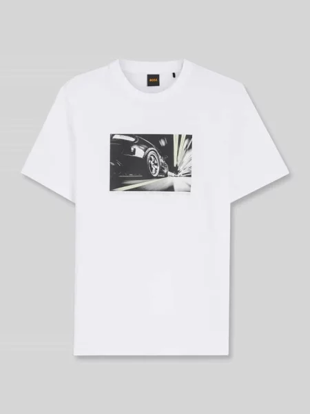 T-shirt o kroju regular fit z czystej bawełny Boss Orange biała