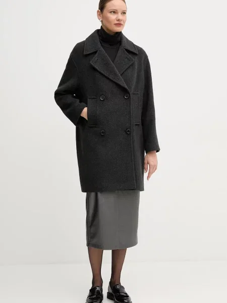 Palton Marc Aurel de lână gri