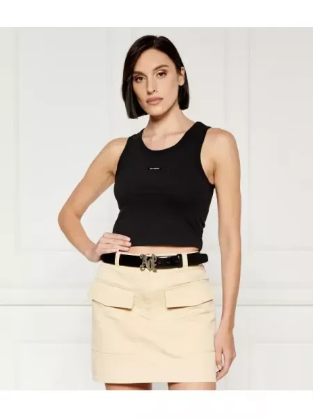 Cropped felső Karl Lagerfeld fekete