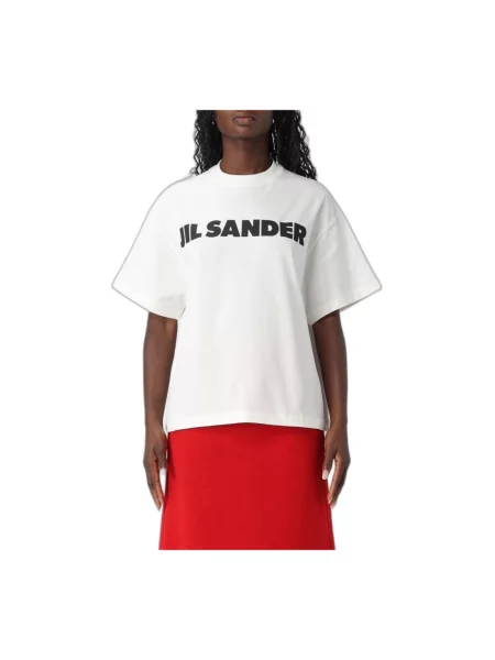 Koszulka Jil Sander z logo biała