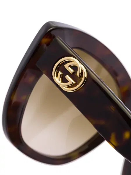 Spalvų gradiento rašto saulės akiniai Gucci Eyewear ruda