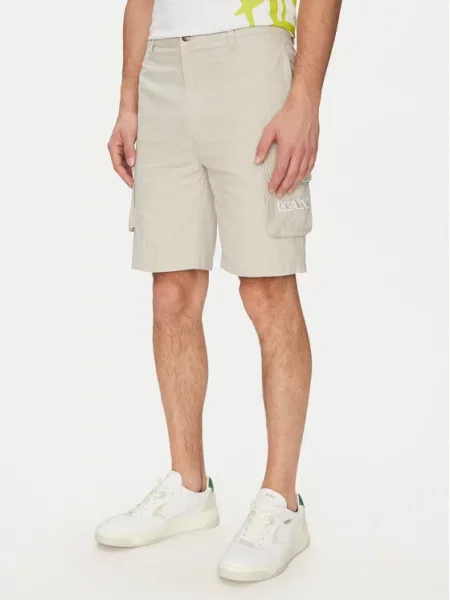 Karl Kani Šortky z materiálu Retro Washed bílá