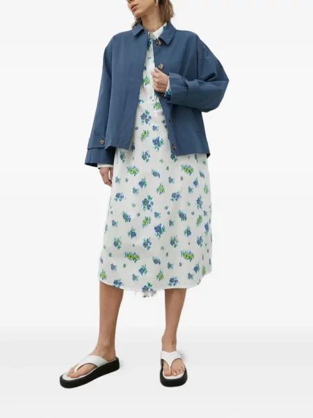 Rochie tip cămașă Lovechild cu model floral cu imagine până la genunchi alb