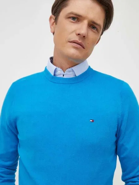 Svetr se směsí kašmíru Tommy Hilfiger lehký šedý