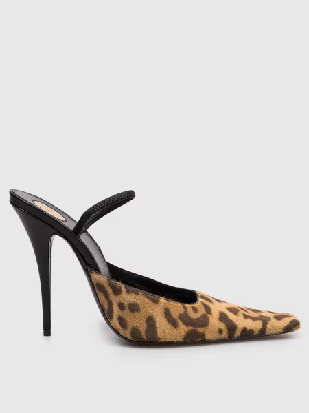 Кожаные мюли Saint Laurent коричневые