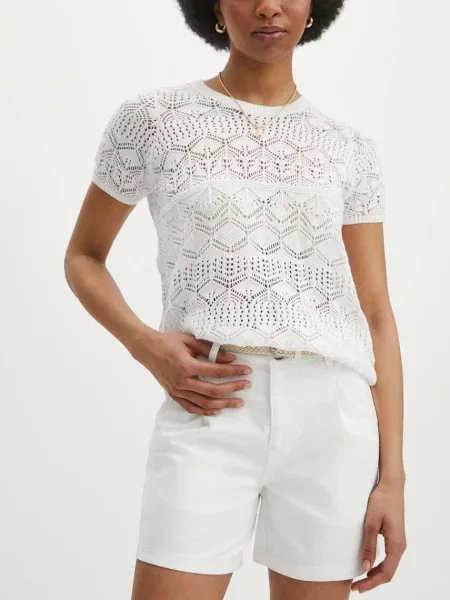 Medicine szorty gładkie medium waist biały