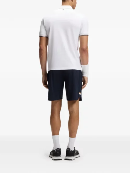 Tricou polo Boss cu autograf alb