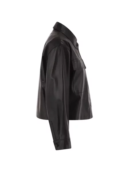 Decupat geanta de piele Weekend Max Mara negru