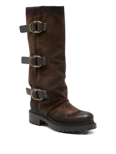 Botine Metisse cu cataramă cu bretele maro