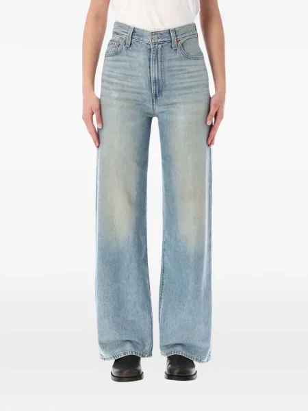 Udo szerokie szorty jeansowe Levi's z przetarciami niebieskie