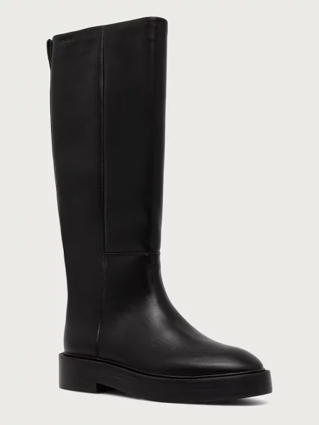 Calvin Klein kozaki skórzane CONC WELT HIGH BOOT LTH czarne