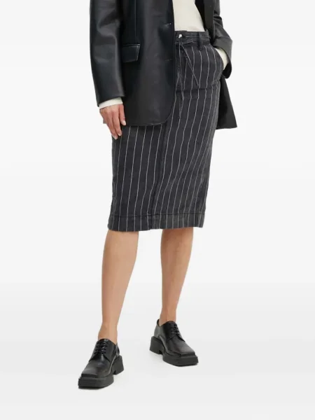 Fustă midi Day Birger Et Mikkelsen cu dungi până la genunchi negru