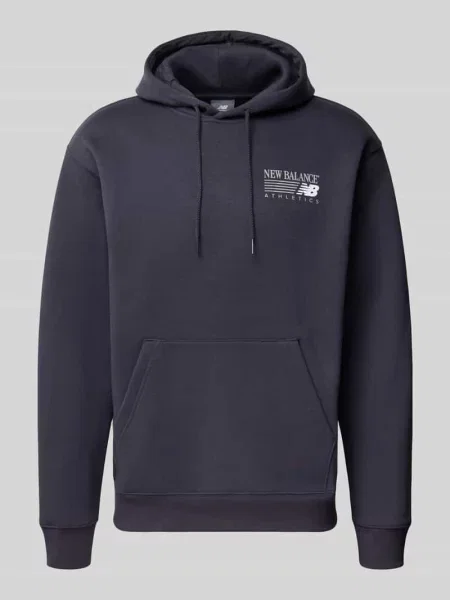 Bluza z kapturem o kroju relaxed fit z mieszanki bawełny model REIMAGINED' New Balance granatowa