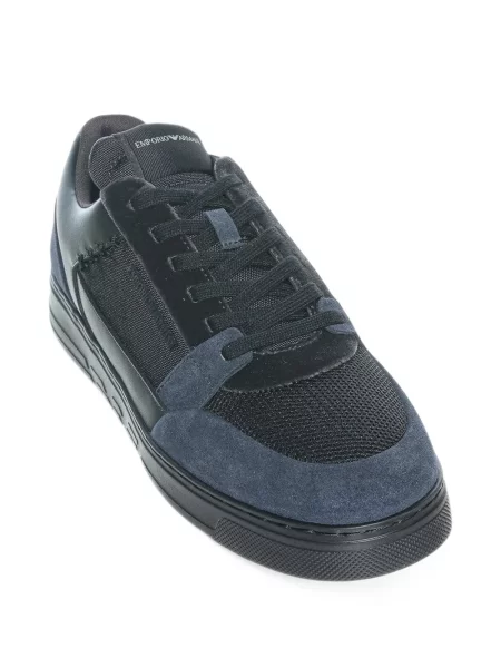 Sneakers Emporio Armani σουέντ μαύρο