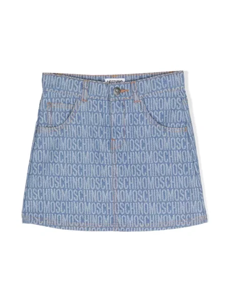 Spódnica mini dziecięca Moschino niebieska
