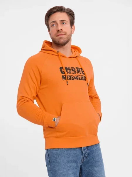 Hoodie Ombre s potiskom oranžna