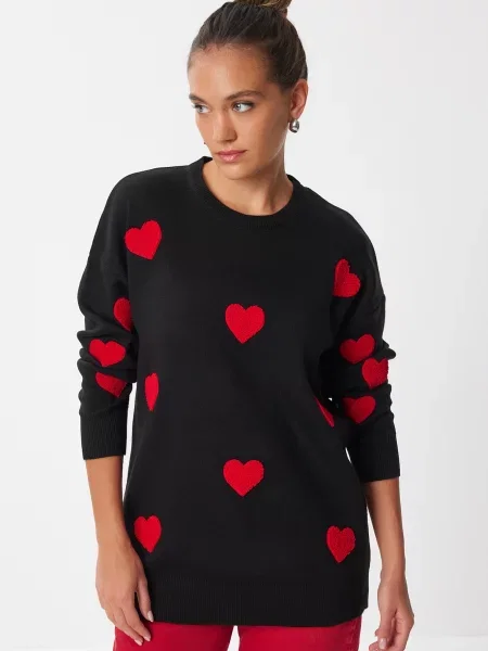 Happiness İstanbul Pulover roșu negru