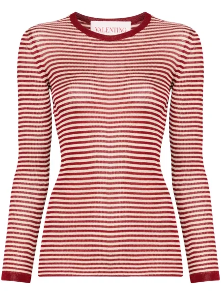 Pruhované tričko Valentino Garavani červené