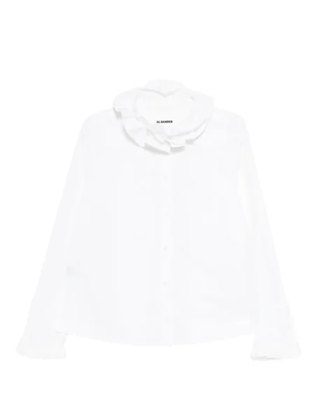Koszula Jil Sander z falbankami biała