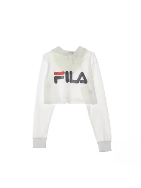 Krótka bluza z kapturem Fila z kapturem biała