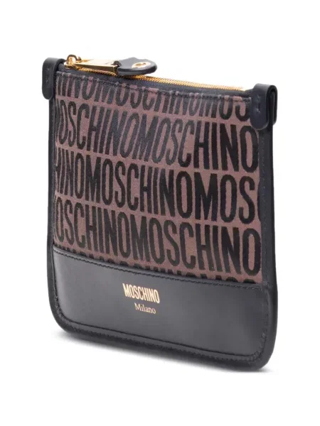 Geantă plic Moschino cu imagine maro