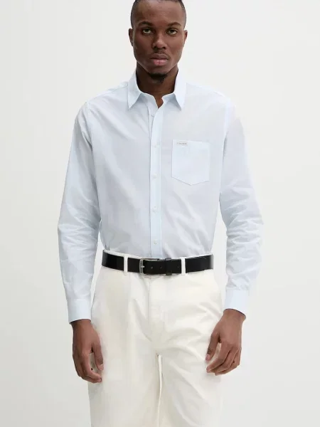 Дълго риза Guess Jeans с дълъг ръкав бяло