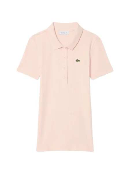 Tricou polo Lacoste cu autograf roz