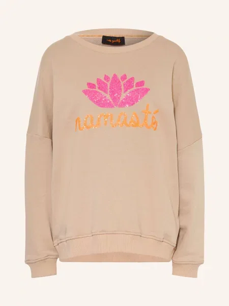 Miss Goodlife Oversized Mikiny S Flitry / neonově růžová / neonově oranžová béžová