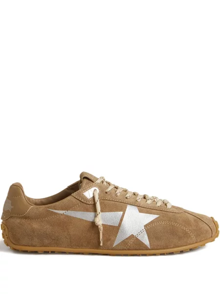 Sneakerși Golden Goose din piele de căprioară auriu