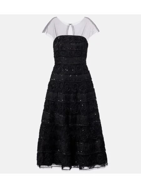 Rochie Carolina Herrera cu model floral negru