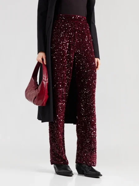 PIECES Pantaloni PCKAM vin roșu
