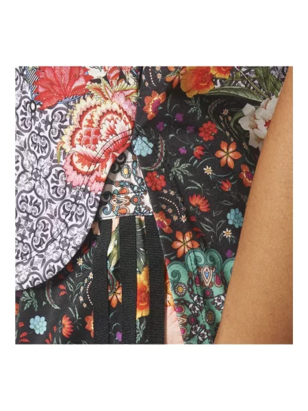 Leggings Adidas alergare cu model floral cu imagine roșu