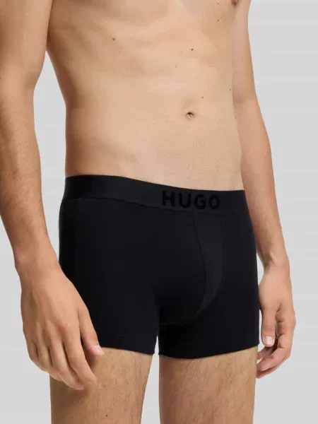 Obcisłe bokserki z paskiem z logo Hugo czerwone