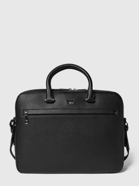 Torba na laptop z detalem z logo model ‘Ray’ Boss czarna