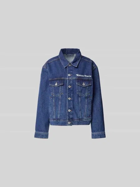 Kurtka jeansowa z wyhaftowanym logo Kenzo niebieska