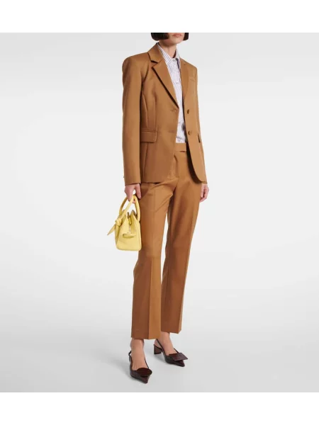 Pantaloni Altuzarra cu talie înaltă maro
