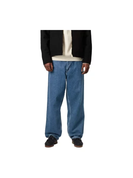 Jeansy straight leg Carhartt Wip niebieskie