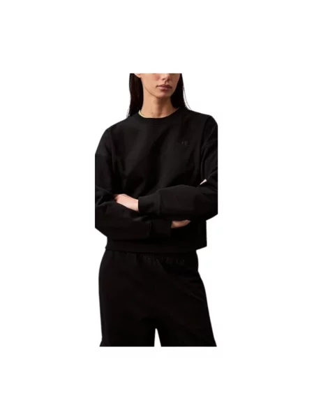 Bluza z kapturem Calvin Klein ze ściągaczem czarna